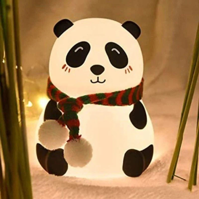 Rechargeable Silicone Panda Night Light for Kids | 7-Color LED Changing Lamp |Adorable Room Decor & Gift for Toddlers, Teens, & Valentine's Day Present|Soft BPA-Free Nightlight| Multicolour
