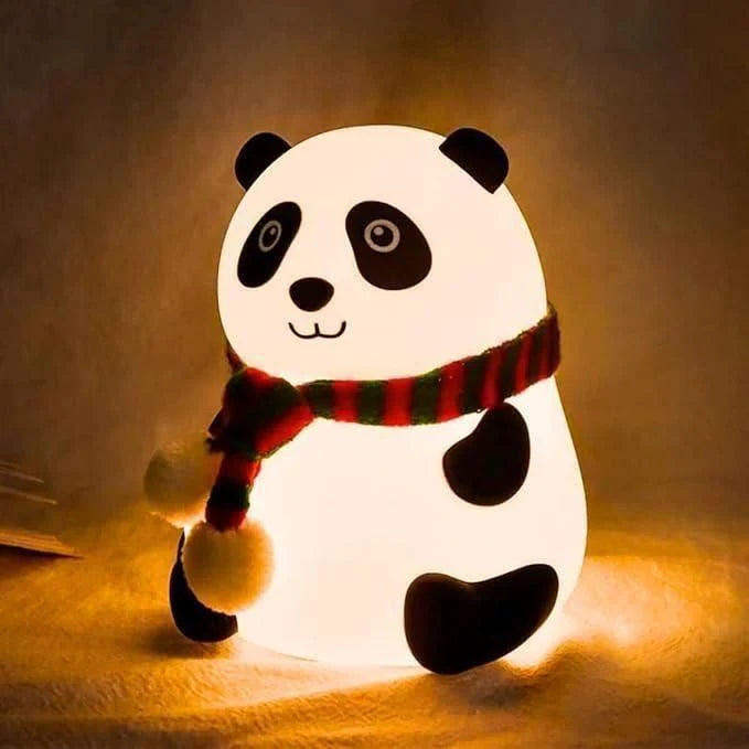 Rechargeable Silicone Panda Night Light for Kids | 7-Color LED Changing Lamp |Adorable Room Decor & Gift for Toddlers, Teens, & Valentine's Day Present|Soft BPA-Free Nightlight| Multicolour