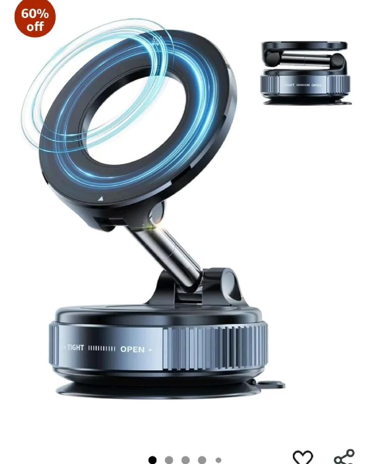 360° Vaccum Magnetic Phones Holder, Magnetic Car Phone Mount, Hands-Free Suction Cup Phones Holder for Car/Gym/Mirror/Shower, Car Mount Compatible All Mobile (Extended)