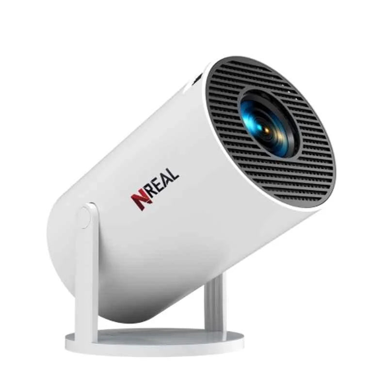 NReal Nova S 5000 Lumens Smart Mini Projector, 720p HD, 4K Support, Built-in Android, Stereo Speakers, Wi-Fi Bluetooth, Auto Wall Fit, Screen Mirroring