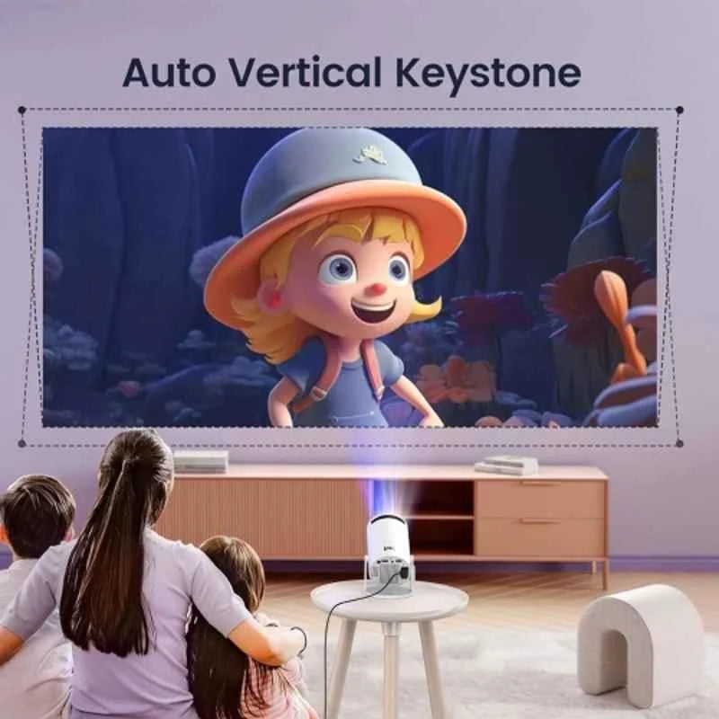 NReal Nova S 5000 Lumens Smart Mini Projector, 720p HD, 4K Support, Built-in Android, Stereo Speakers, Wi-Fi Bluetooth, Auto Wall Fit, Screen Mirroring