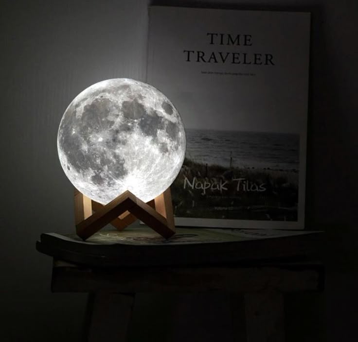 3D Moon Lamp 15cm with Wooden Stand | 7 Color Changing LED Touch Sensor Night Light | USB Rechargeable Moonlight Table Lamp for Bedroom, Kids, Home Décor, and Festival Gifts, valentine gift, couple gift, gift for couple,